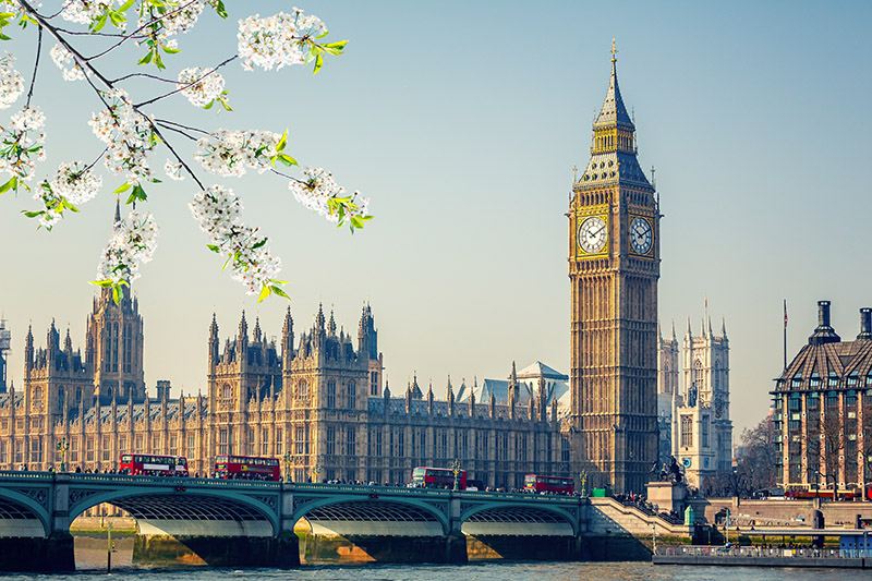 El Big Ben y el Palacio de Westminster en Londres en primavera